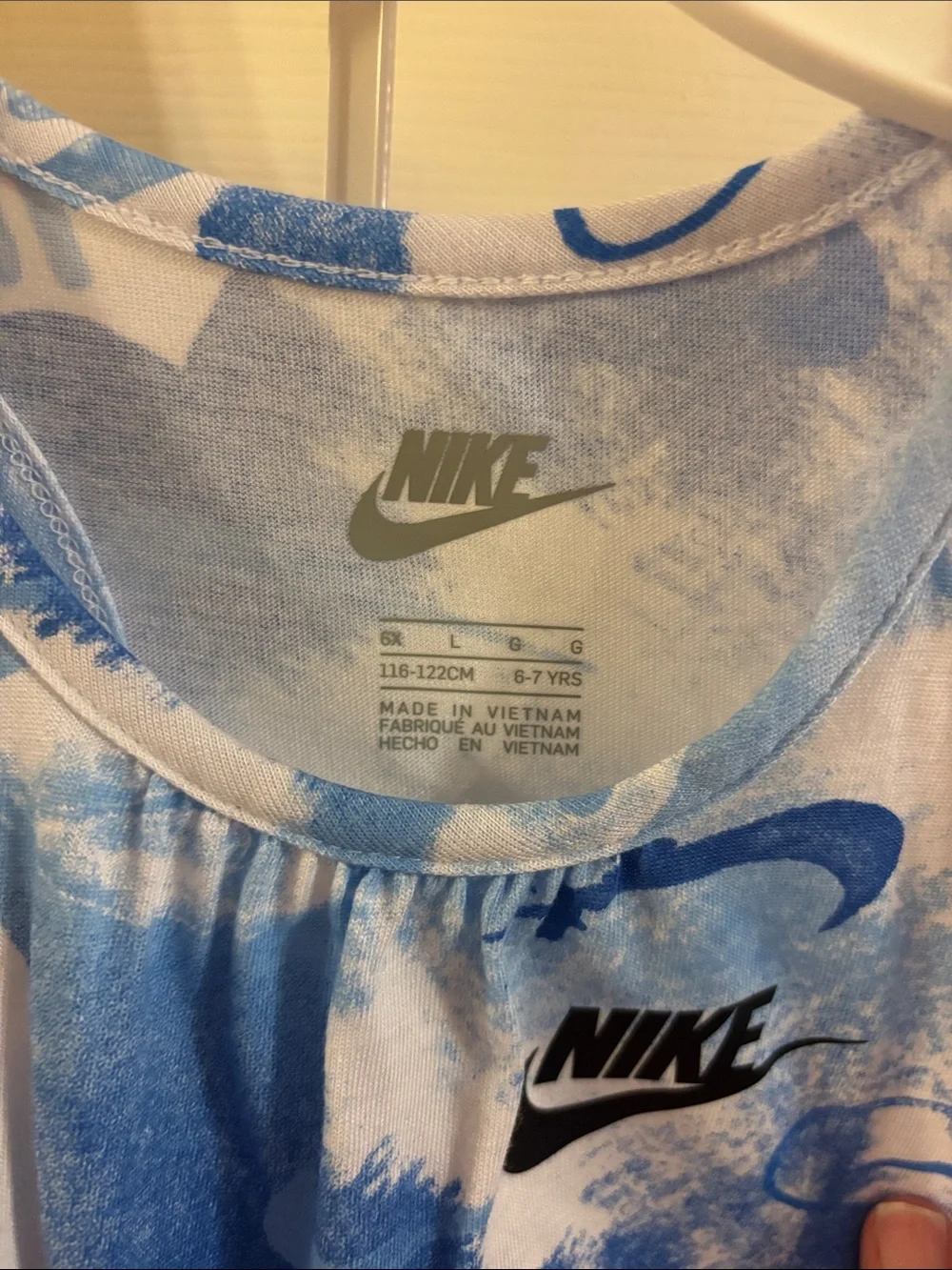 Two sets Nike Kids Tie-Knot Tank & Shorts  - Blue Splash & Pink Orange Ombre